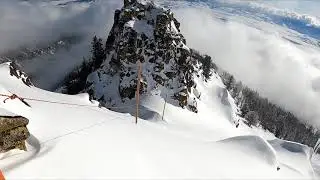 Jackson Hole Powder Snowboarding Crags Dayton Bowl Feb 2020 Best Run Ever worth the Hike Always!!!