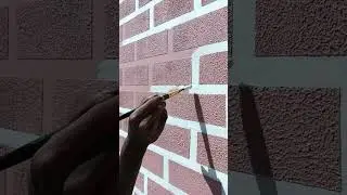 New brick texture design filling colour with brush 🖌️🎨 | #shorts #decor #design #painting