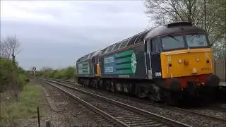 HD DRS 57010 57009 pass tamworth on 0z96 bescot-toton 17/4/14