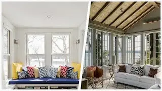 75 Mid-sized Medium Tone Wood Floor Sunroom Design Ideas You'll Love 🔴