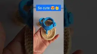 Super Easy Crochet Baby Sandals - Quick Tutorial! 👟.                               #shorts #crochet