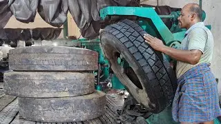 The Most Amazing Process of Making New Tire From Old Tires | Retreading Old Tyres in Factory