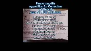 Paano mag file ng Petition of correction clerical errors s Birth Certificate