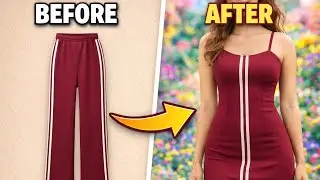 DIY Dress Transformation | Turn Old Pants into a Beautiful Dress ♻️ Sewing Tutorial