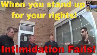 Crazy cops intimidation fail, assertive cameraman Stands up for his rights. 1A audit Dehli, OH