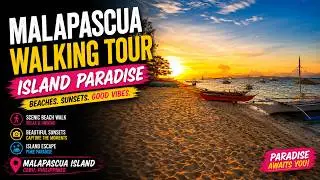 4K Walking Tour Bounty Beach at Sunrise: Malapascua Island, Cebu