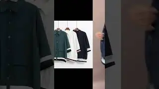 Jumbo pocket 2 tones rimmed middle sleeves shirt  MT2205229