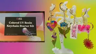 #591 НАБОР БРЕЛКОВ ИЗ ЦВЕТНОЙ УФ-СМОЛЫ LET'S RESIN!!