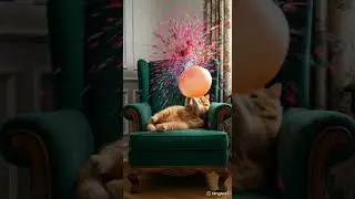 THIS ISN'T REAL! 😱 Hyper-Realistic AI Cat Playing Balloon #adorableanimals #ai#asmr #aianimation