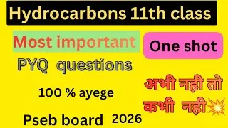Hydrocarbons- One shot 11th class |most important questions |PYQ |100% result ayega |