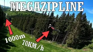 Flug mit der zweitl&auml;ngsten Megazipline Europas | 70Km/h und 1000m L&auml;nge | Megazipline ASTENKICK
