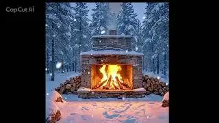 Ş&ouml;mine Ateşi 4K - Karlar İ&ccedil;inde , Fireplace Fire in a Snowy Environment  #ş&ouml;mine #fireplace #keşfet 