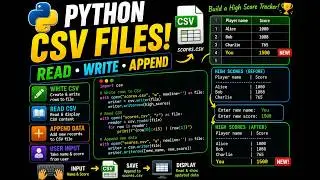 Python CSV Files Explained 📄 | Read, Write & Append CSV Data