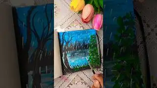 rainy weather||satisfying weather painting.. #art#rainyday #satisfyingvideo#painting