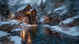 Serene Nighttime Snowstorm with Gentle Wind Blowing and Snow Sounds for Relaxation and Deep Sleep