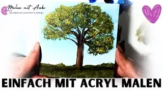 Einfach einen traumhaften Baum malen lernen, Acrylmalerei Tutorial für Anfänger 🌳