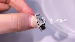 Mens Fashion Jewelry Design | Asscher Cut Diamond Moissanite Ring | Solitaire Wedding Band Ring