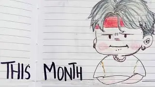 Lined bullet journal March spread flip through- Suga/Min Yoongi