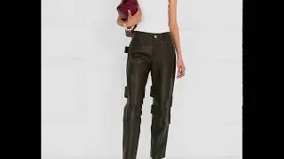 Intrecciato leather pants