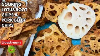 🔪 HOW TO MAKE CRISPY PORK BELLY & LOTUS ROOT CHIPS ASMR MUKBANG (RECIPE & EATING)