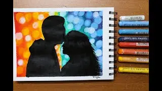 Valentine's Day Drawing with Oil Pastels | Step by Step | Divya Arts Studio