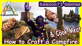 Ark How to Make a Campfire and Cook Meat 💥- for Beginners