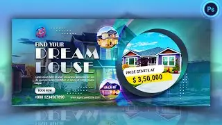 Real Estate Facebook Cover Design | Creative Facebook Cover Design | Adobe Photoshop Tutorial