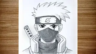 Easy Anime Drawing || How to Draw Kakashi Hatake || Naruto Drawing Tutorial for beginners