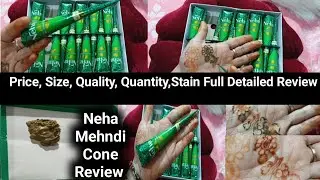 Neha mehndi Cone full Detailed Review Price, Size, Quality, Quantity, Stain Live 🔴 Result| Neha Cone