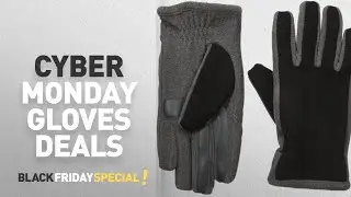Top Cyber Monday Men's Gloves Deals: Isotoner Men's Tech Stretch smarTouch Fleece Palm Gloves ,