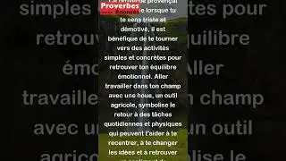 Proverbe Proven&ccedil;al - Si tu es triste et sans go&ucirc;t, va &agrave; ton champ et prends la houe. #shorts
