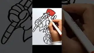 How to DRAW SONIC SANTA CLAUS - Sonic the Hedgehog #shorts #kidsshortsvideo