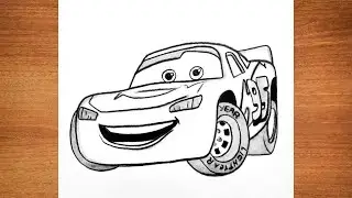 How to draw Lightning McQueen from Cars very easy