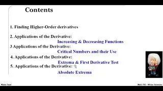 WS#6 Relative (Local) Extrema/ Absolute Extrema/ First Derivative test/ Critical Points/ Differentia