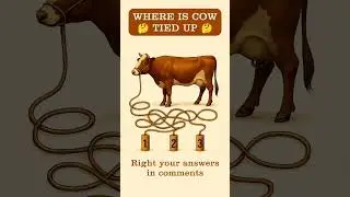 where is cow tied up? Optical Illusion IQ test Challenge #cow #puzzle #viral