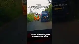 Panas|| balapan bus gunung keduanya pengen didepan #bus #busgunung #busbalap #balapanbus #busviral