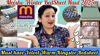 Meesho WINTER BEDSHEET HAUL 2025| Super Soft Velvet  Elastic Fitted Bedsheet Review | GlowWithRawat🧿