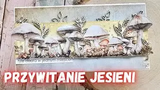 Jesienna kartka z grzybkami | Tusze, maska i kolekcja Alchemy of Art. Cardmaking.