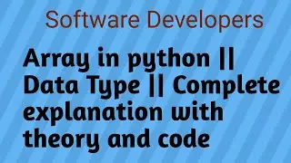 Array in python || Data Type || Complete explanation in one video