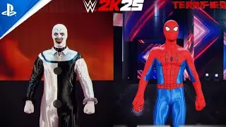 WWE 2K25 - ART THE CLOWN VS SPIDERMAN FIGHT - PS5 4K 60FPS STEEL CAGE 