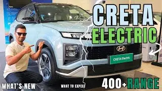 Hyundai Creta Electric MOST DEDTAILED WALKAROUND | 473km range, interior,exterior,features explained