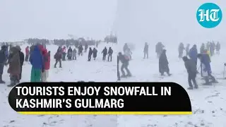 Watch: Tourists throng Gulmarg as fresh snowfall lashes higher reaches of Kashmir