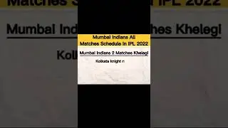 IPL 2022: Mumbai Indians All Matches List | MI Schedule IPL 2022 #shorts #mumbaiindians #ipl2022