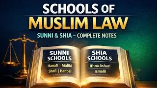 Schools of Muslim Law | Sunni & Shia Schools Explained in Detail#muslimlaw#judiciary#ballb#viral