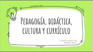 Pedagogía, didáctica, cultura y currículum