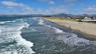 New Zealand Road Trip: Kite Surfing New Brighton Beach Christchurch Pier Pacific Ocean Coastline