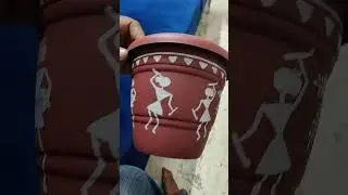 Swarnaveda - Pot Painting - Simple Warli art