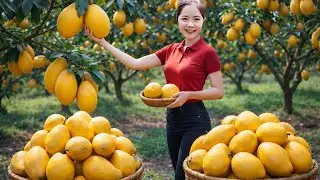 Harvesting over 1000KG of giant CANISTEL persimmons to sell - Cooking traditional dishes