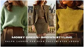 Мшисто-зелёный + коричневый стиль ❄️ Парижские осенне-зимние образы от Ralph Lauren