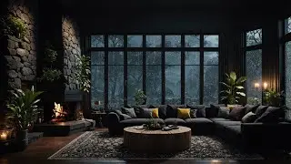 Rain and thunder sounds in a haunted house with crackling fireplace sounds #Nature #NatureSounds